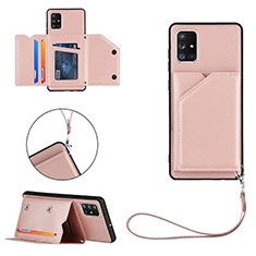 Custodia Lusso Pelle Cover Y03B per Samsung Galaxy A71 4G A715 Oro Rosa