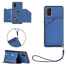 Custodia Lusso Pelle Cover Y03B per Samsung Galaxy A71 5G Blu