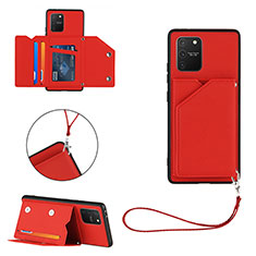 Custodia Lusso Pelle Cover Y03B per Samsung Galaxy A91 Rosso