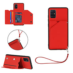 Custodia Lusso Pelle Cover Y03B per Samsung Galaxy M40S Rosso