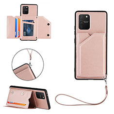 Custodia Lusso Pelle Cover Y03B per Samsung Galaxy M80S Oro Rosa