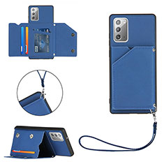 Custodia Lusso Pelle Cover Y03B per Samsung Galaxy Note 20 5G Blu