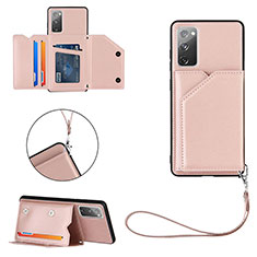 Custodia Lusso Pelle Cover Y03B per Samsung Galaxy S20 FE (2022) 5G Oro Rosa