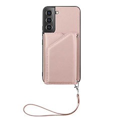 Custodia Lusso Pelle Cover Y03B per Samsung Galaxy S21 5G Oro Rosa