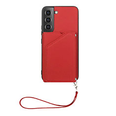 Custodia Lusso Pelle Cover Y03B per Samsung Galaxy S21 5G Rosso