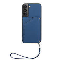 Custodia Lusso Pelle Cover Y03B per Samsung Galaxy S21 FE 5G Blu