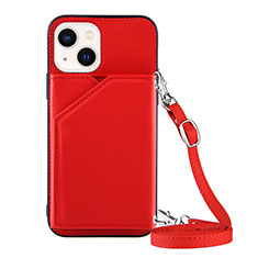 Custodia Lusso Pelle Cover Y04B per Apple iPhone 14 Plus Rosso