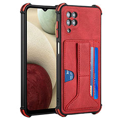 Custodia Lusso Pelle Cover Y04B per Samsung Galaxy A12 Rosso