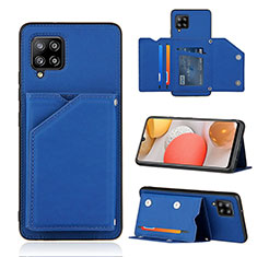 Custodia Lusso Pelle Cover Y04B per Samsung Galaxy A42 5G Blu