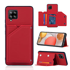Custodia Lusso Pelle Cover Y04B per Samsung Galaxy A42 5G Rosso