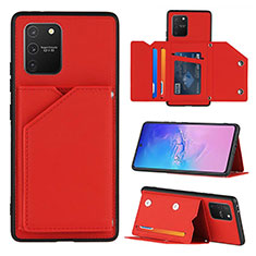 Custodia Lusso Pelle Cover Y04B per Samsung Galaxy A91 Rosso