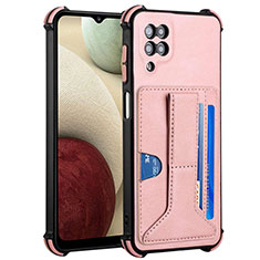 Custodia Lusso Pelle Cover Y04B per Samsung Galaxy M12 Oro Rosa