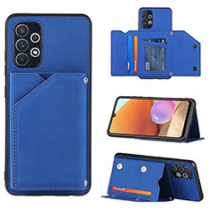 Custodia Lusso Pelle Cover Y04B per Samsung Galaxy M32 5G Blu