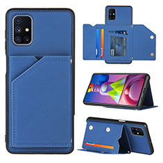 Custodia Lusso Pelle Cover Y04B per Samsung Galaxy M51 Blu
