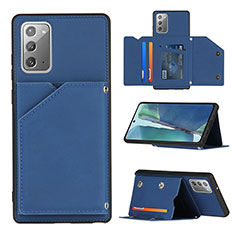 Custodia Lusso Pelle Cover Y04B per Samsung Galaxy Note 20 5G Blu