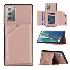 Custodia Lusso Pelle Cover Y04B per Samsung Galaxy Note 20 5G Oro Rosa
