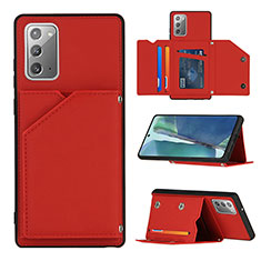 Custodia Lusso Pelle Cover Y04B per Samsung Galaxy Note 20 5G Rosso