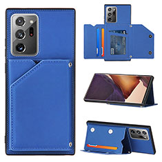 Custodia Lusso Pelle Cover Y04B per Samsung Galaxy Note 20 Ultra 5G Blu