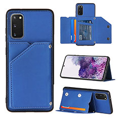 Custodia Lusso Pelle Cover Y04B per Samsung Galaxy S20 5G Blu