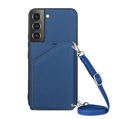 Custodia Lusso Pelle Cover Y04B per Samsung Galaxy S22 Plus 5G Blu