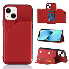 Custodia Lusso Pelle Cover Y05B per Apple iPhone 15 Plus Rosso