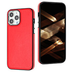 Custodia Lusso Pelle Cover Y07B per Apple iPhone 13 Pro Rosso