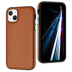 Custodia Lusso Pelle Cover Y07B per Apple iPhone 14 Marrone