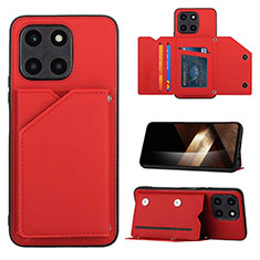 Custodia Lusso Pelle Cover YB1 per Huawei Honor X6a Rosso