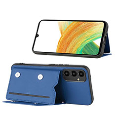 Custodia Lusso Pelle Cover YB1 per Samsung Galaxy A54 5G Blu