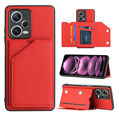 Custodia Lusso Pelle Cover YB1 per Xiaomi Redmi Note 12 5G Rosso
