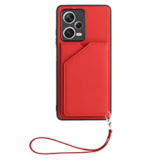 Custodia Lusso Pelle Cover YB1 per Xiaomi Redmi Note 12 Pro 5G Rosso