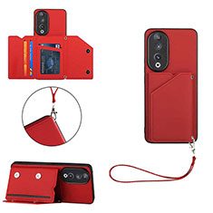 Custodia Lusso Pelle Cover YB2 per Huawei Honor 90 5G Rosso