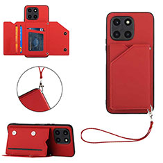 Custodia Lusso Pelle Cover YB2 per Huawei Honor X6a Rosso