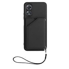 Custodia Lusso Pelle Cover YB2 per Oppo A58 5G Nero