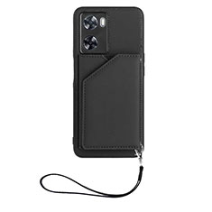 Custodia Lusso Pelle Cover YB2 per Oppo A77 4G Nero