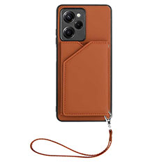 Custodia Lusso Pelle Cover YB2 per Xiaomi Poco X5 Pro 5G Marrone