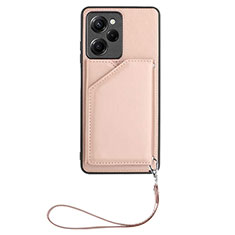 Custodia Lusso Pelle Cover YB2 per Xiaomi Poco X5 Pro 5G Oro Rosa