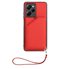 Custodia Lusso Pelle Cover YB2 per Xiaomi Poco X5 Pro 5G Rosso
