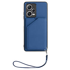 Custodia Lusso Pelle Cover YB2 per Xiaomi Redmi Note 12 5G Blu
