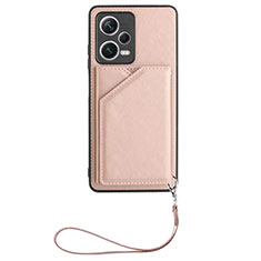 Custodia Lusso Pelle Cover YB2 per Xiaomi Redmi Note 12 5G Oro Rosa