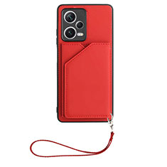 Custodia Lusso Pelle Cover YB2 per Xiaomi Redmi Note 12 5G Rosso