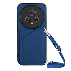Custodia Lusso Pelle Cover YB3 per Huawei Honor Magic5 Pro 5G Blu