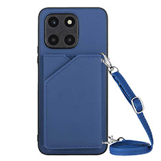 Custodia Lusso Pelle Cover YB3 per Huawei Honor X6a Blu