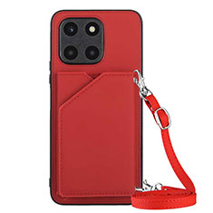 Custodia Lusso Pelle Cover YB3 per Huawei Honor X6a Rosso