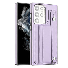 Custodia Lusso Pelle Cover YB4 per Samsung Galaxy S22 Ultra 5G Viola
