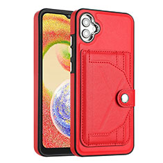 Custodia Lusso Pelle Cover YB5 per Samsung Galaxy M04 Rosso