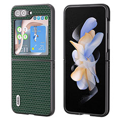 Custodia Lusso Pelle e Plastica Opaca Cover AD3 per Samsung Galaxy Z Flip5 5G Rosso