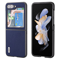 Custodia Lusso Pelle e Plastica Opaca Cover AD4 per Samsung Galaxy Z Flip5 5G Blu