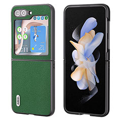 Custodia Lusso Pelle e Plastica Opaca Cover AD4 per Samsung Galaxy Z Flip5 5G Verde