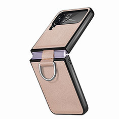 Custodia Lusso Pelle e Plastica Opaca Cover B06 per Samsung Galaxy Z Flip4 5G Khaki